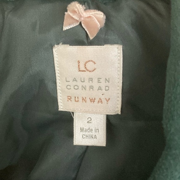 LC Lauren Conrad runway collection green velvet moto jacket - Picture 2 of 3